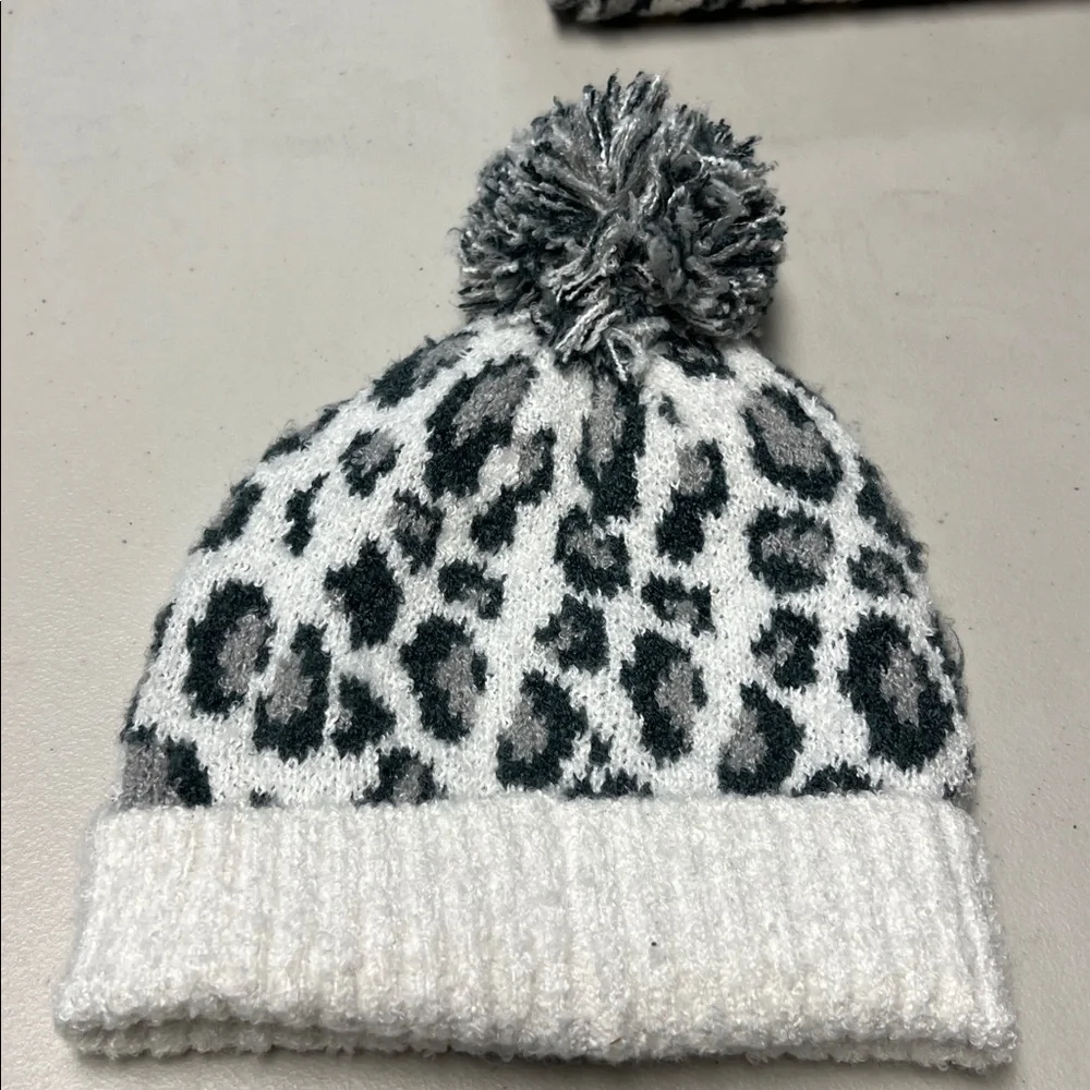 Leopard Print Woman’s Beanie and Scarf Set by CC